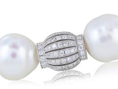 Pearl Necklace with Diamond Rondelles and Clasp