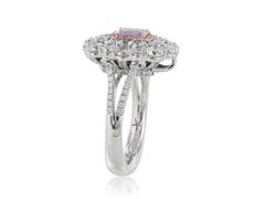 1.02 Carat GIA Fancy Pink/Purple I1 Diamonds with 2.97 Carat Diamonds
