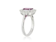 2.03 Carat No Heat Pink Sapphire Diamond Gold Ring
