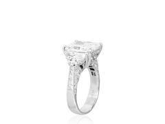 GIA Certified 5.07 Carat I/VS2 Radiant Cut Diamond Platinum Engagement Ring