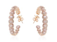 6.08 Carat Natural Pink Diamond Hoop Earrings