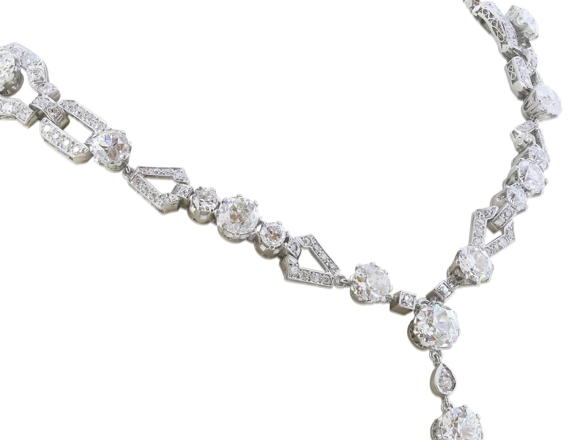 45 Carat Edwardian Sautoir Diamond Necklace In Excellent Condition For Sale In Chestnut Hill, MA