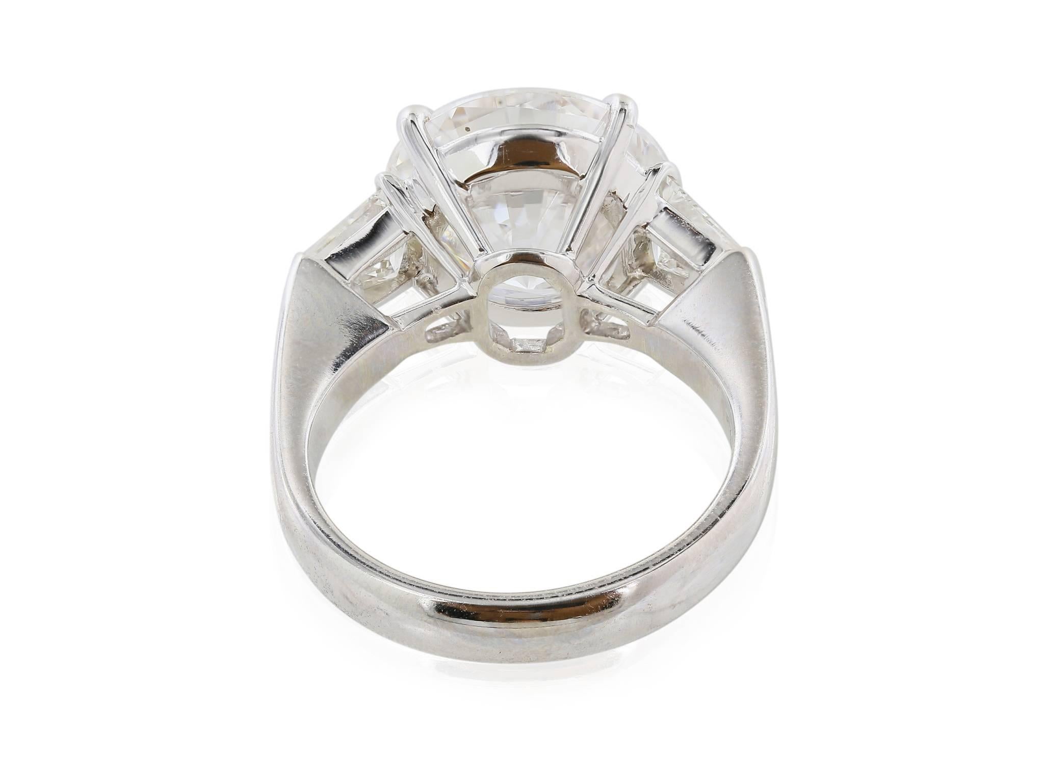 Contemporary 6.04 Carat GIA Certified Three Stone Diamond Platinum Ring