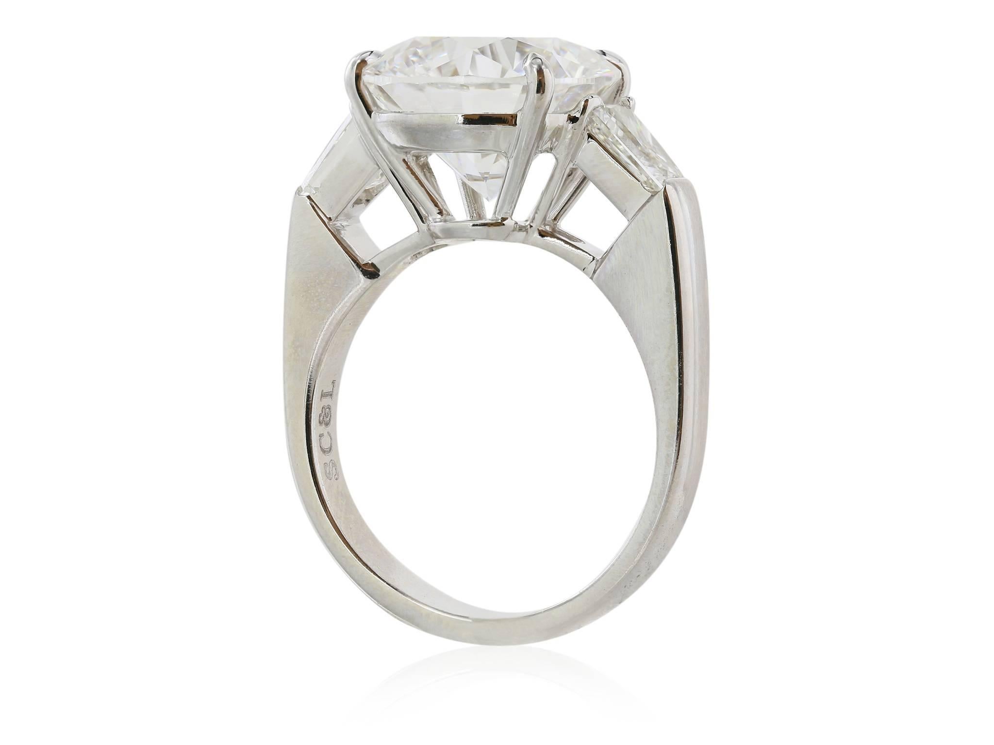 6.04 Carat GIA Certified Three Stone Diamond Platinum Ring 1