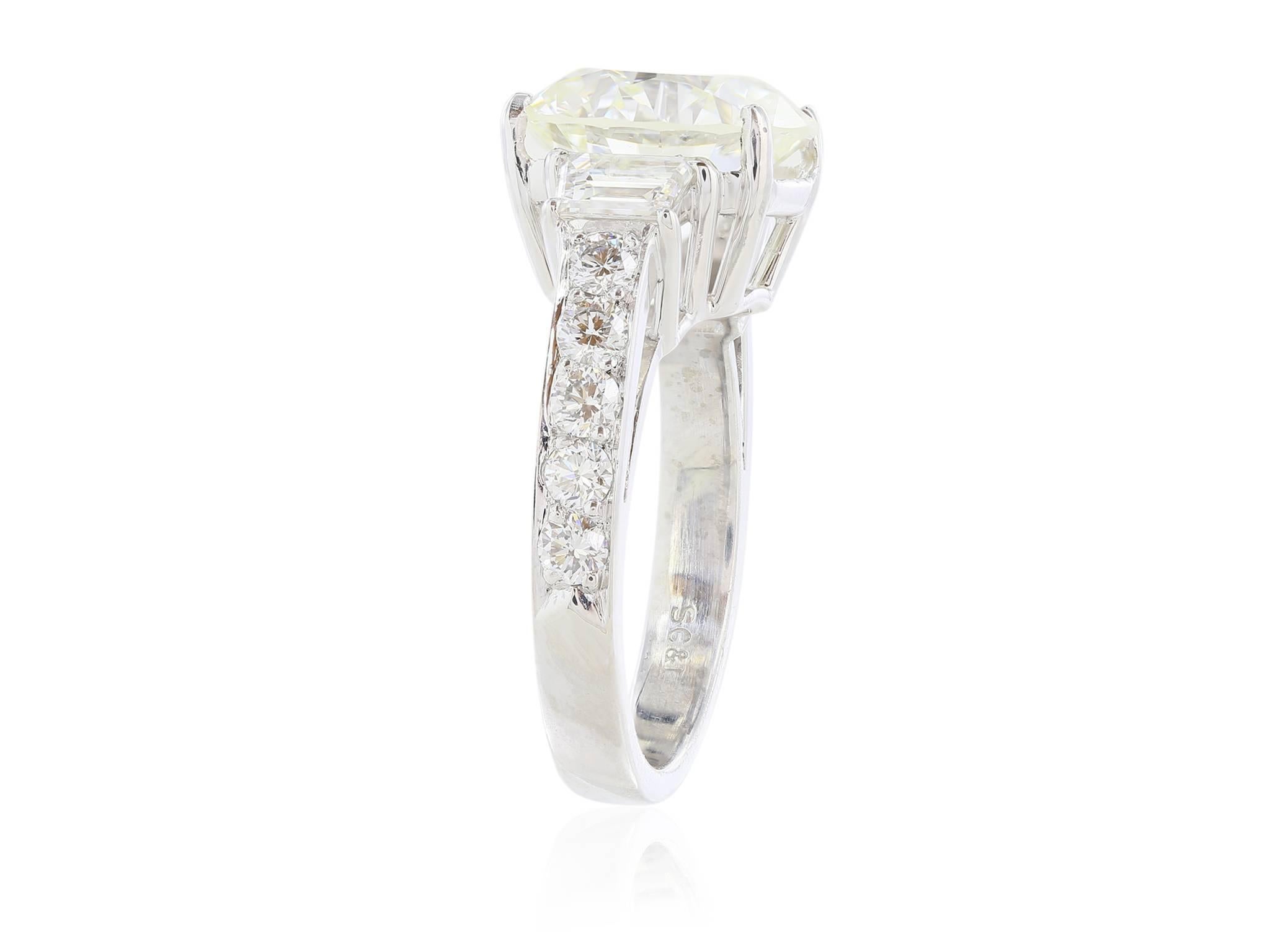 Contemporary EGL Certified 5.75 Carat I/VS2 Diamond Ring For Sale