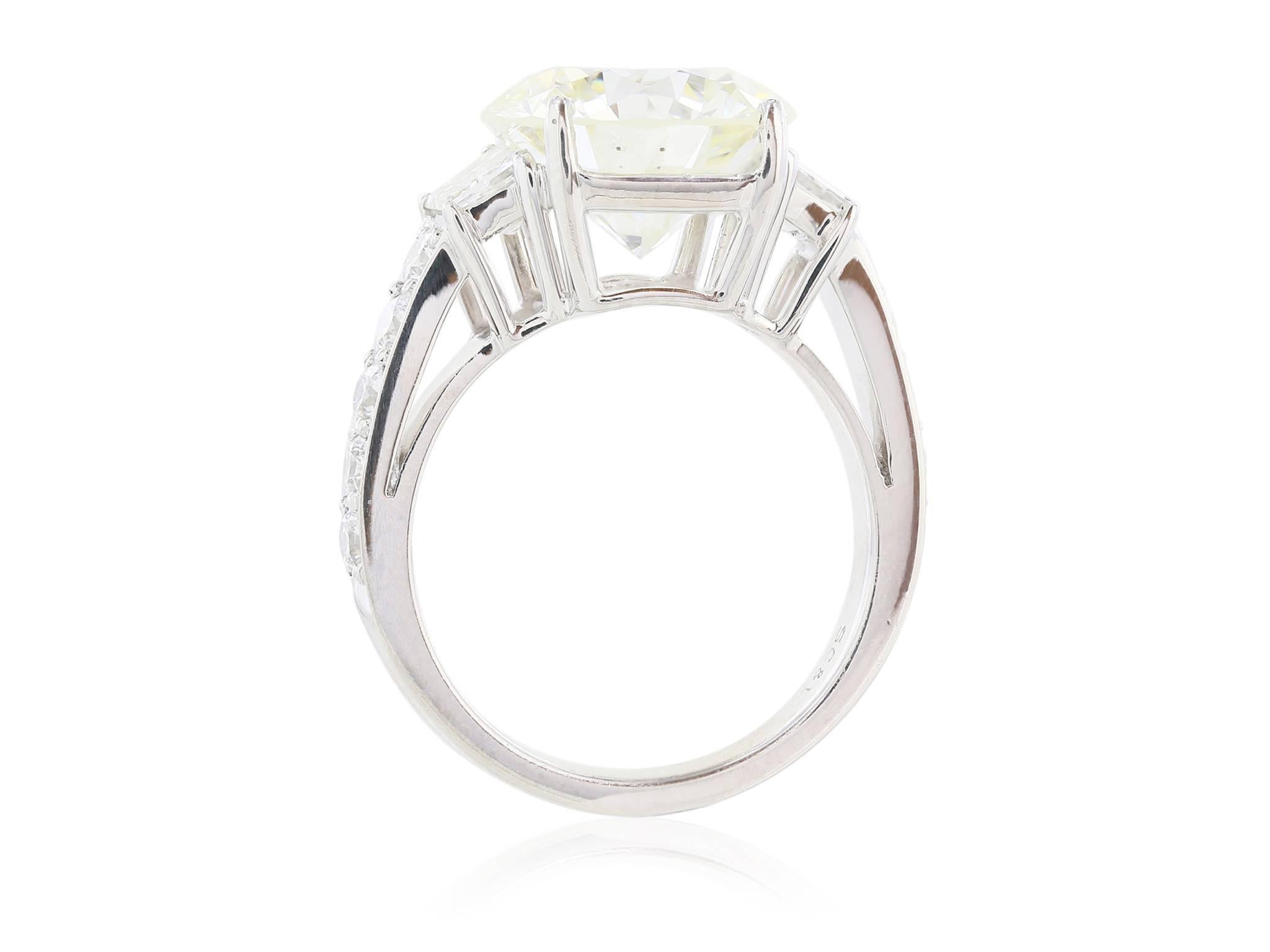 EGL Certified 5.75 Carat I/VS2 Diamond Ring In New Condition For Sale In Chestnut Hill, MA