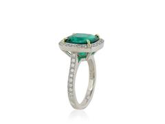 C. Dunaigre Certified 4.27 Carat Colombian Emerald Ring