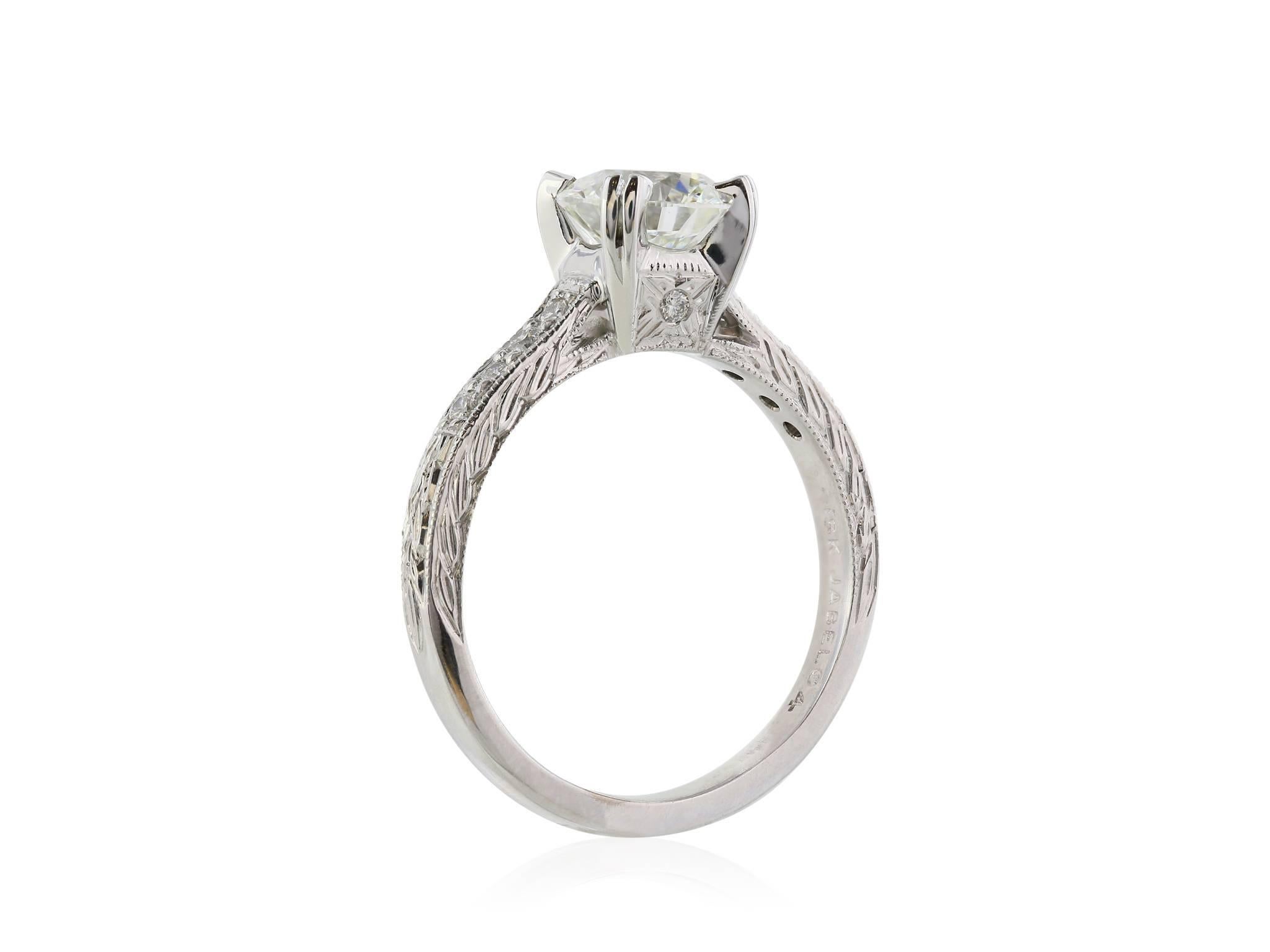 1.21 Carat GIA Certified Round Triple Excellent Diamond Gold Solitaire Ring In Excellent Condition For Sale In Chestnut Hill, MA