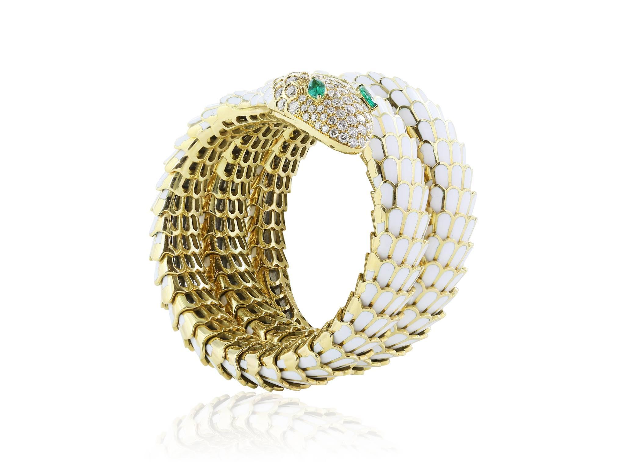 white gold snake bracelet