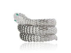 Diamond Emerald Eye Snake Bracelet