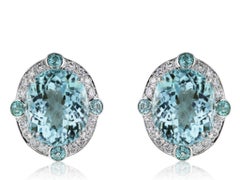 GIA Certified 13.89 Carat Paraiba Tourmaline Earrings