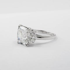 GIA Certified 5.01 Carat H/SI2 Three-Stone Diamond Engagement Ring