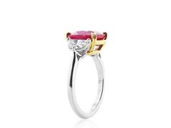 5.14 Carat Burma Ruby Diamond gold platinum Ring