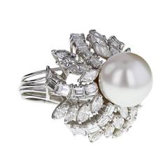 Pearl Diamond Gold Ring 12
