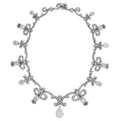 Early Victorian Diamond Silver Gold Necklace 3
