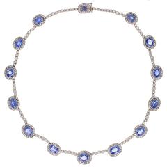 Fabergé Sapphire Diamond Gold Necklace 5