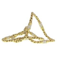 Bulgari Diamond Gold Rope Spiga Chain Necklace 8