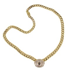 Bulgari GIA Diamond Gold Pendant Necklace