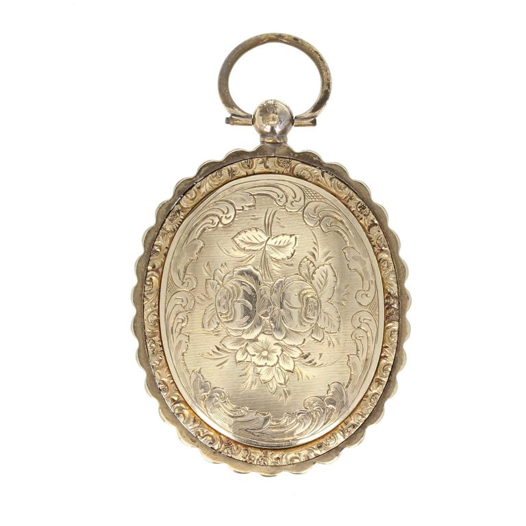 Gold Back and Front Antique Victorian Portrait Mourning Locket For Sale ...
