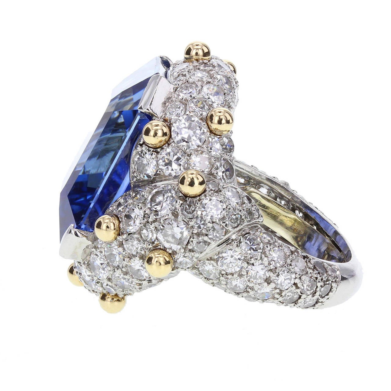 Post-War Jean Schlumberger Henri Picq Ceylon Sapphire Diamond Ring For Sale