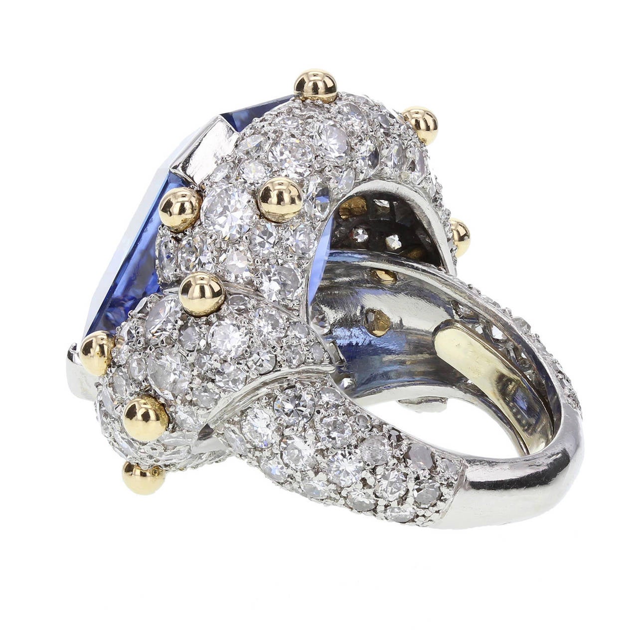 Jean Schlumberger Henri Picq Ceylon Sapphire Diamond Ring In Excellent Condition For Sale In Newcastle Upon Tyne, GB