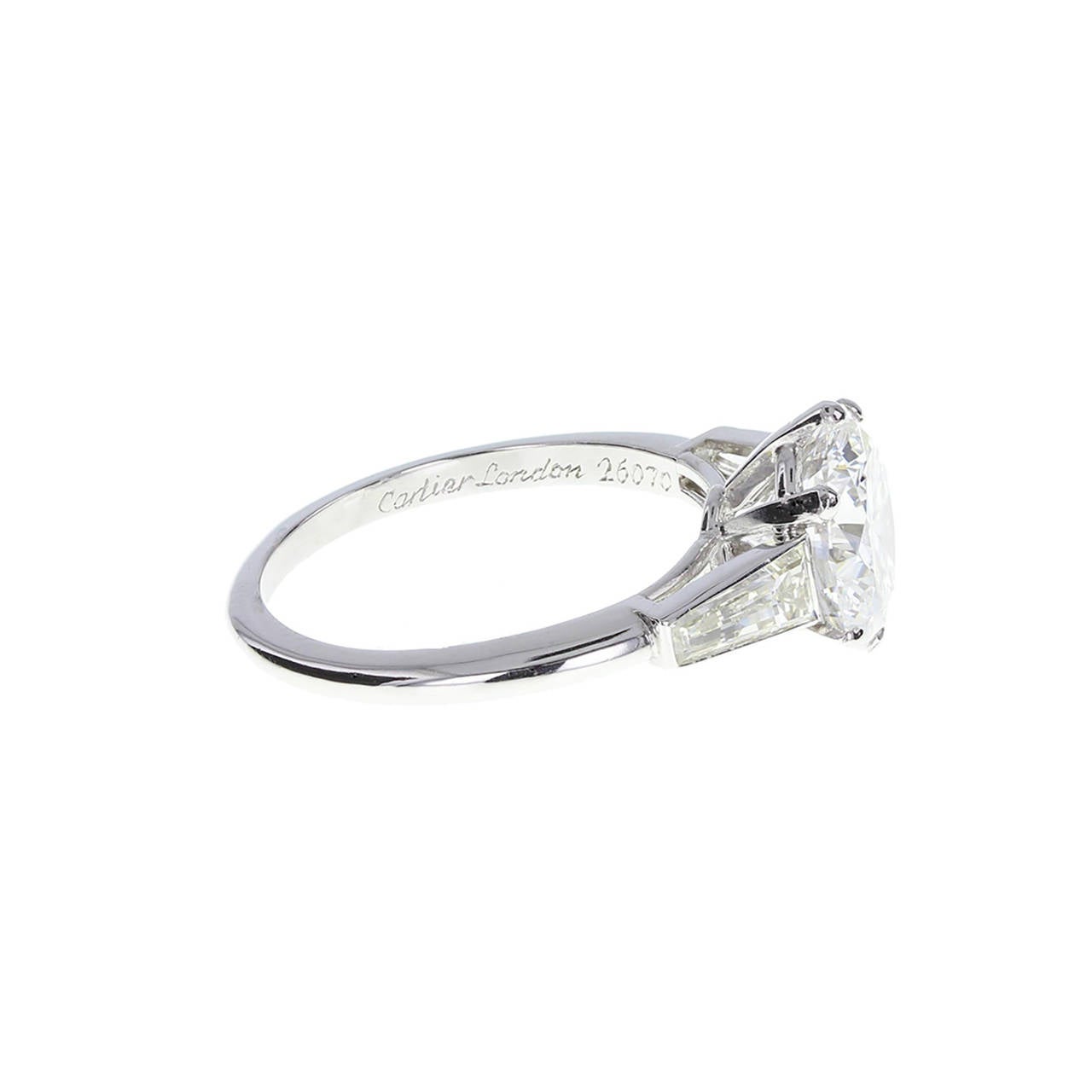 Women's Cartier 2.05 Carat GIA Cert Diamond Platinum Solitaire Ring