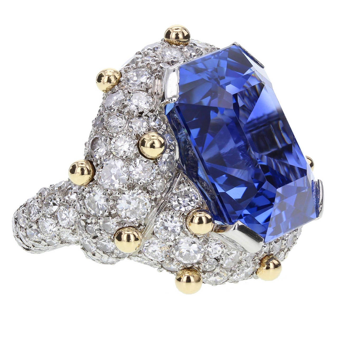 Jean Schlumberger Henri Picq Ceylon Sapphire Diamond Ring For Sale