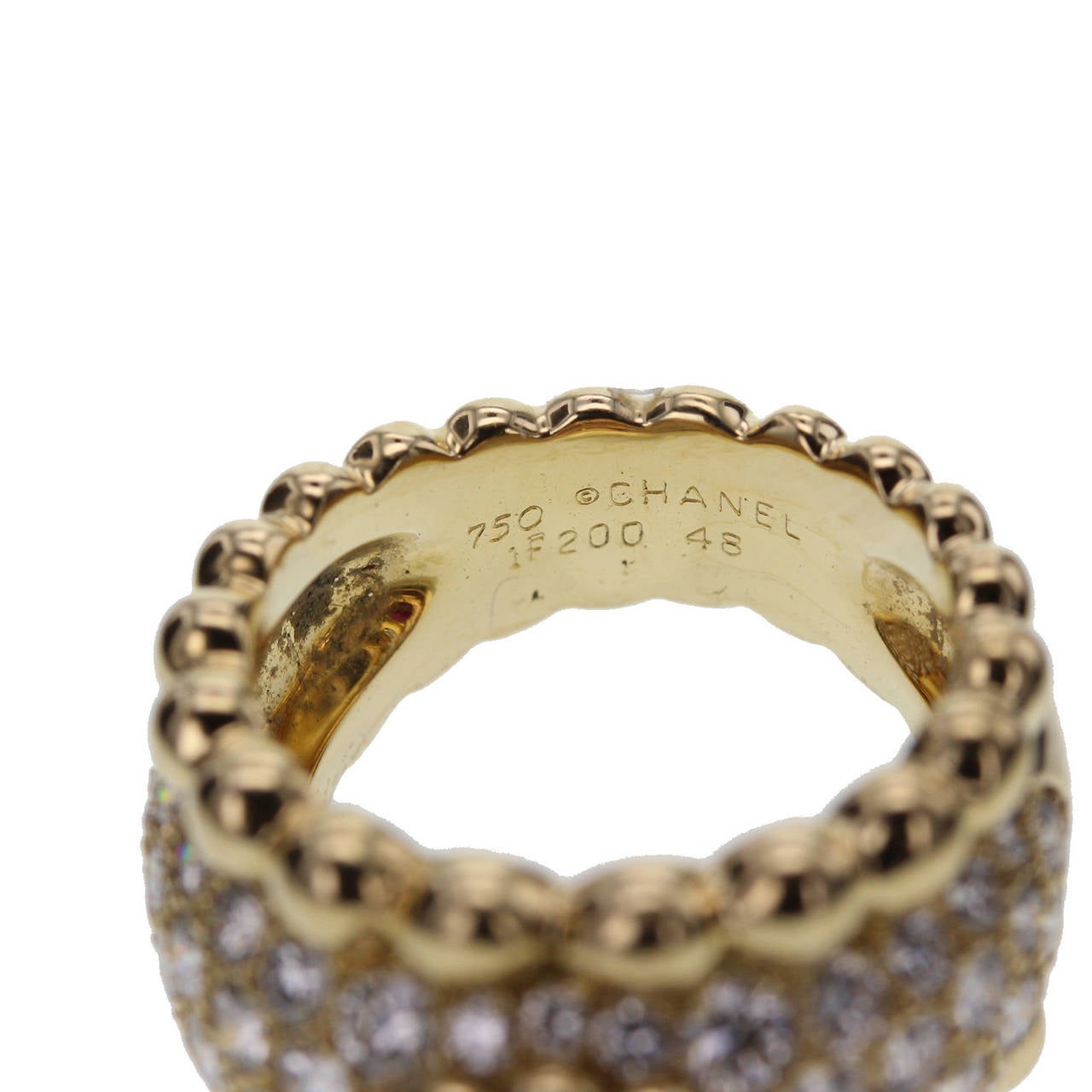 Chanel Ruby Diamond Gold Cocktail Ring In Excellent Condition In Newcastle Upon Tyne, GB