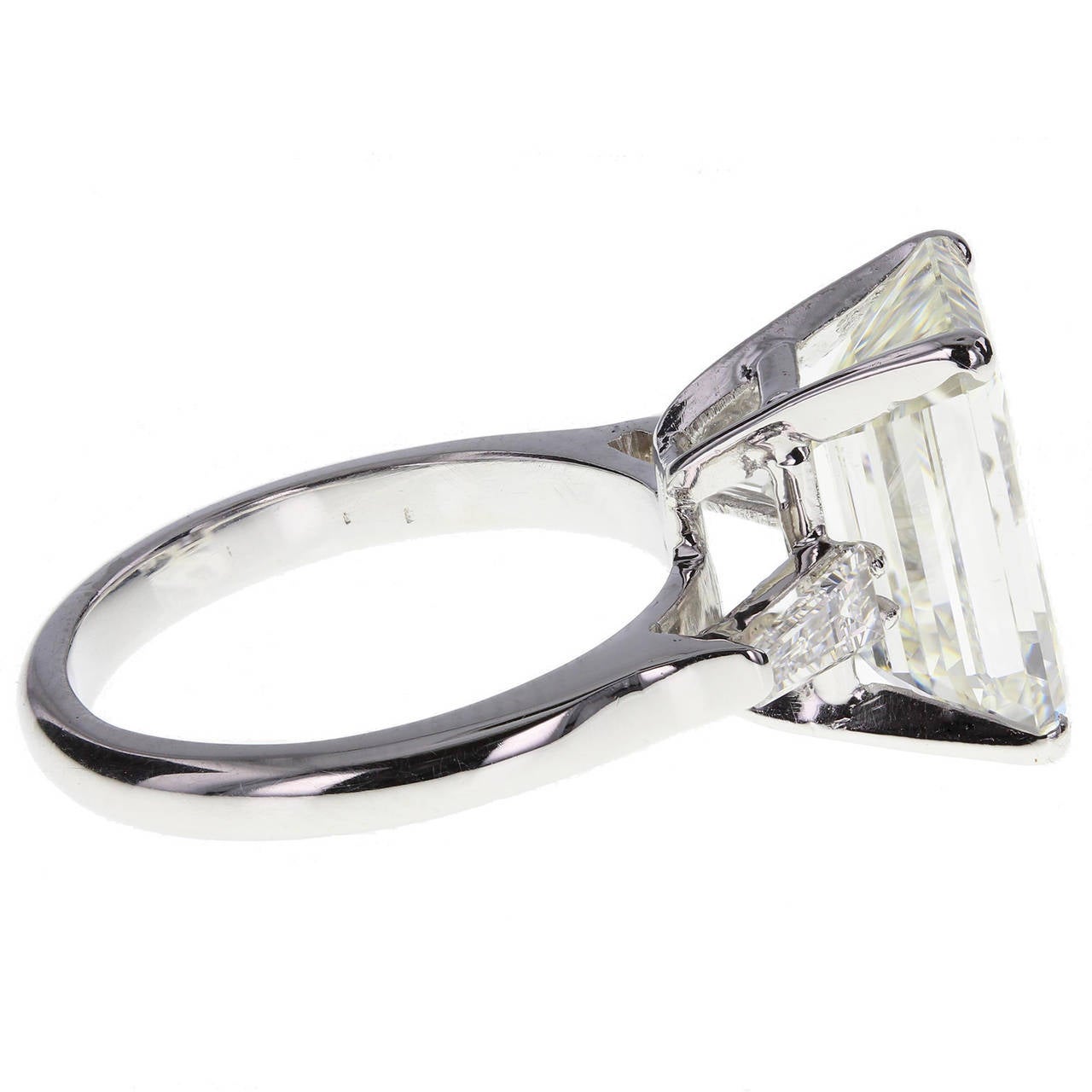 Modern 6.07 Carat Emerald Cut Diamond Solitaire Ring