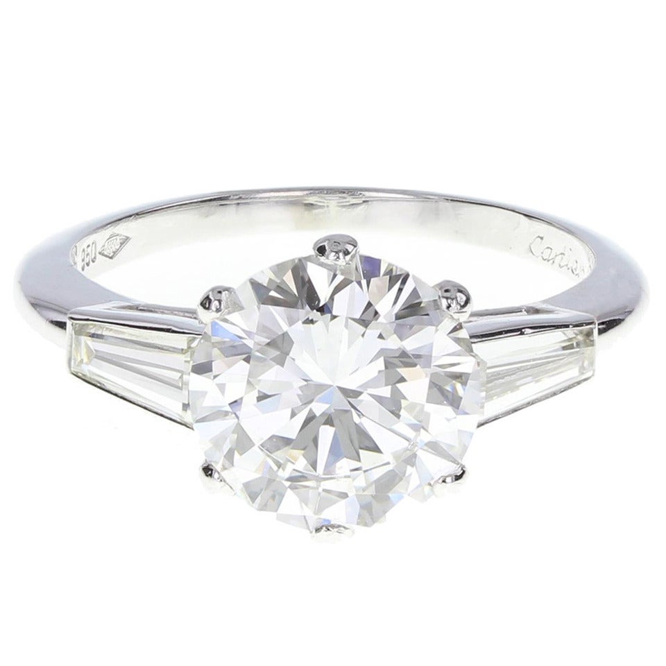 Cartier 2.05 Carat GIA Cert Diamond Platinum Solitaire Ring