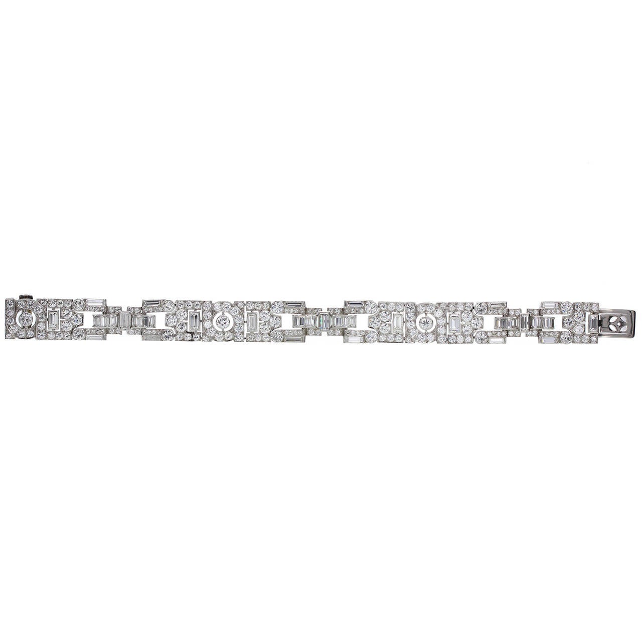 Women's Garrard Art Deco Diamond Platinum Panel Bracelet