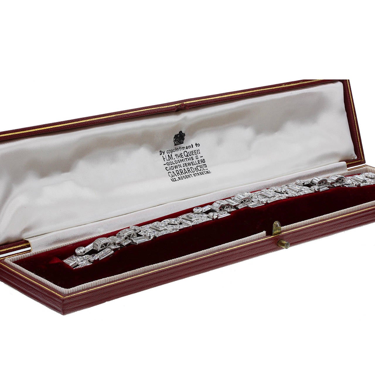 Garrard Art Deco Diamond Platinum Panel Bracelet 2