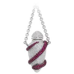 Theo Fennell Ruby Diamond Gold Ampoule Snake Pendant 6