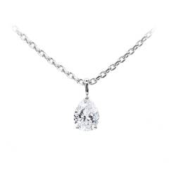 Pear Brilliant Cut 1.78 Carat E VVS1 Diamond Pendant