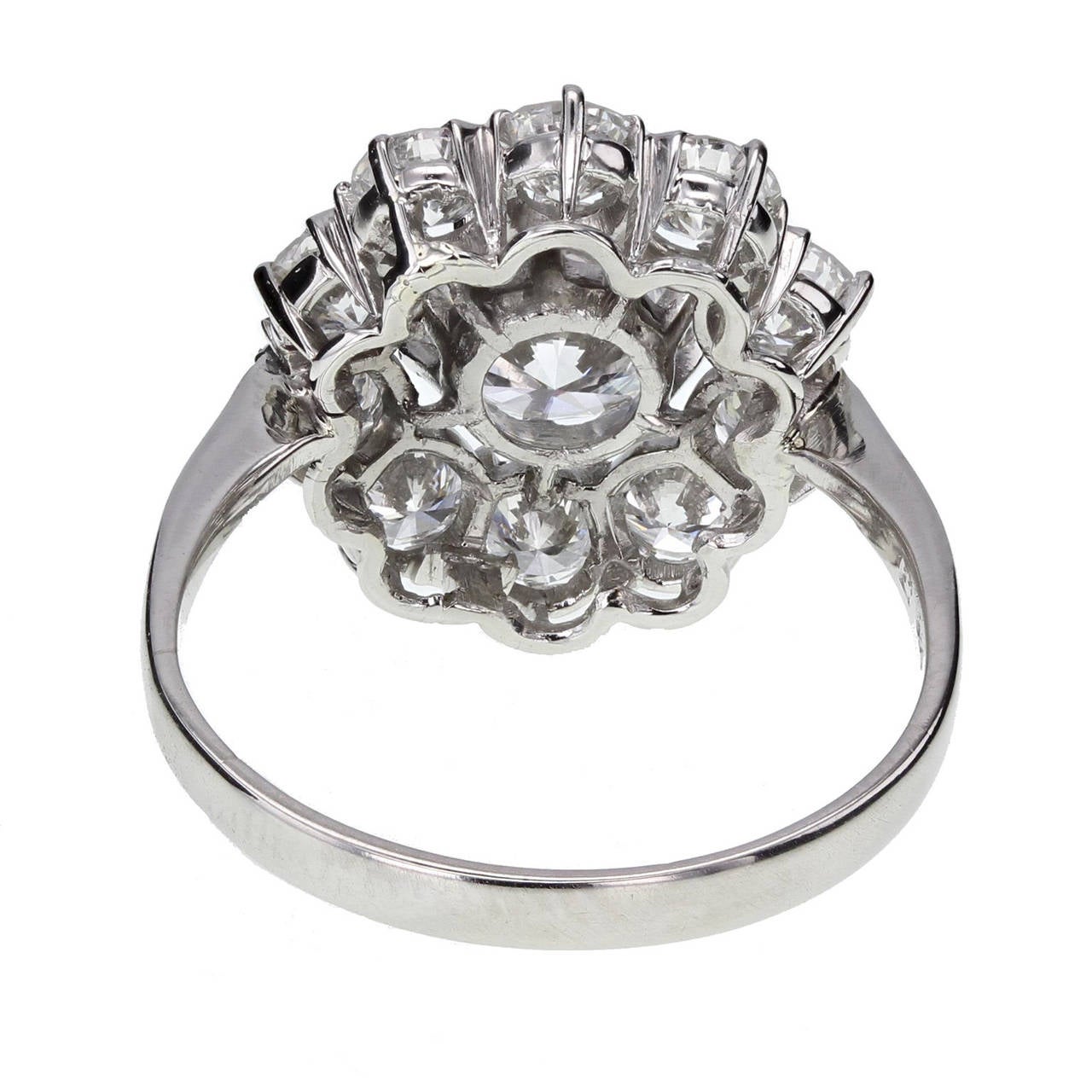 Women's Internally Flawless D Colour Diamond Daisy Cluster Ring with HRD Certificate