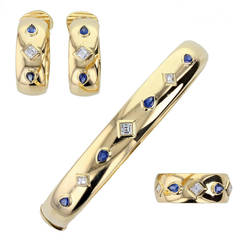 Cartier Sapphire Diamond Gold Parure 1