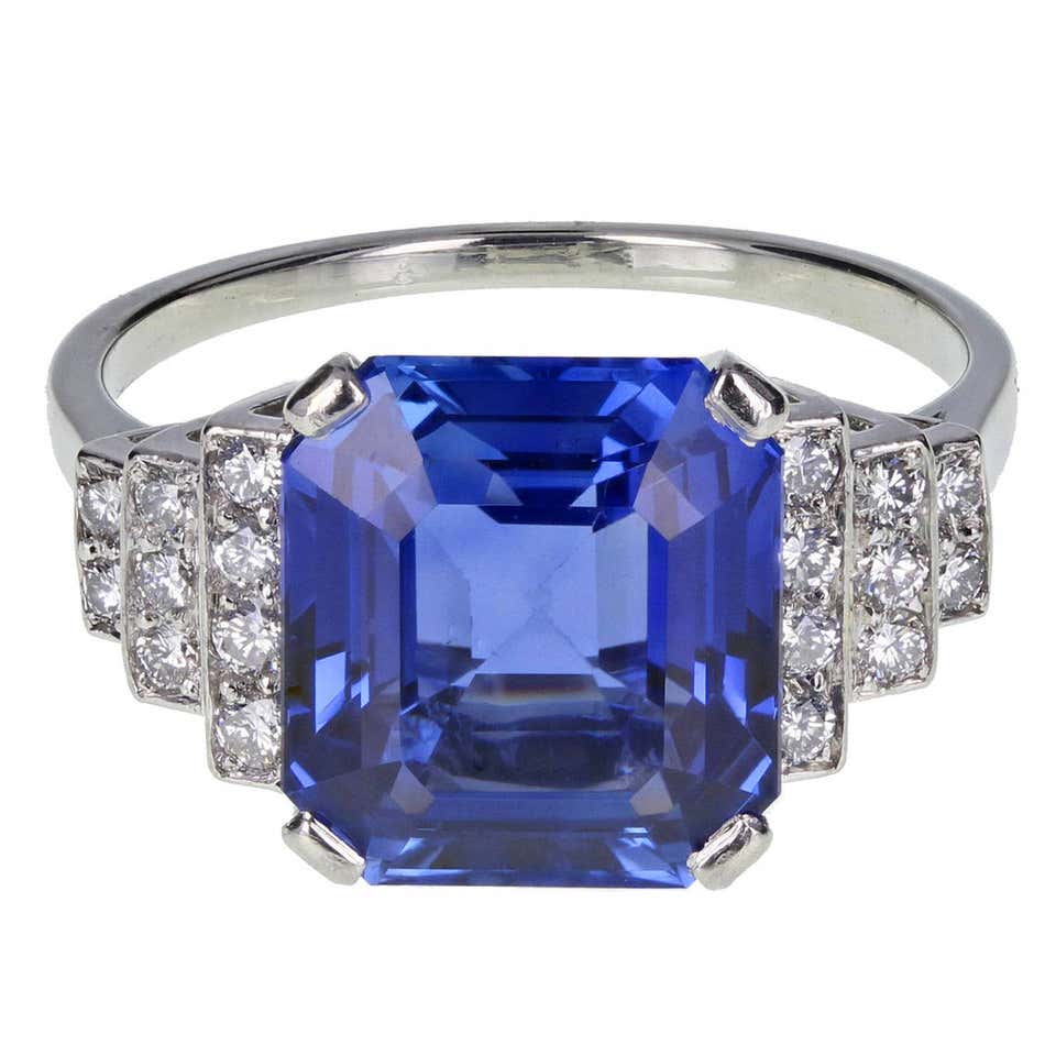 6.05 Carat Oval No Heat Sapphire Ring at 1stdibs
