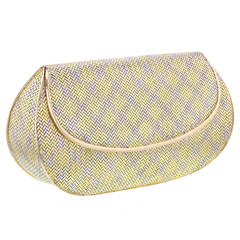 1960s Mancini e Lefevre Two Color Woven Gold Clutch Bag 7
