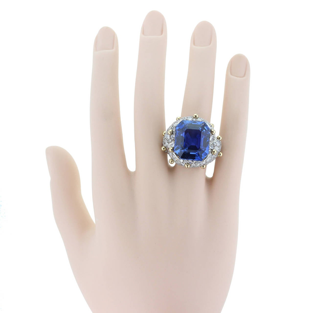 Jean Schlumberger Henri Picq Ceylon Sapphire Diamond Ring For Sale 4