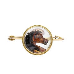 Antique Horses Head Essex Crystal Brooch 6