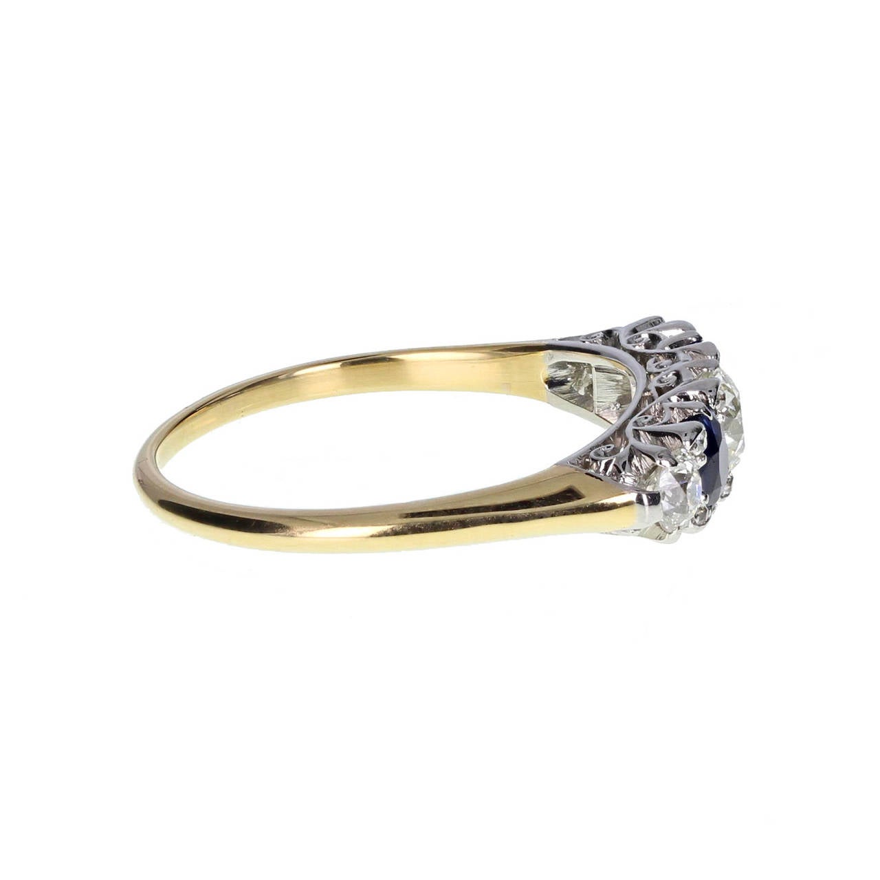 Antique Sapphire Diamond Five Stone Ring