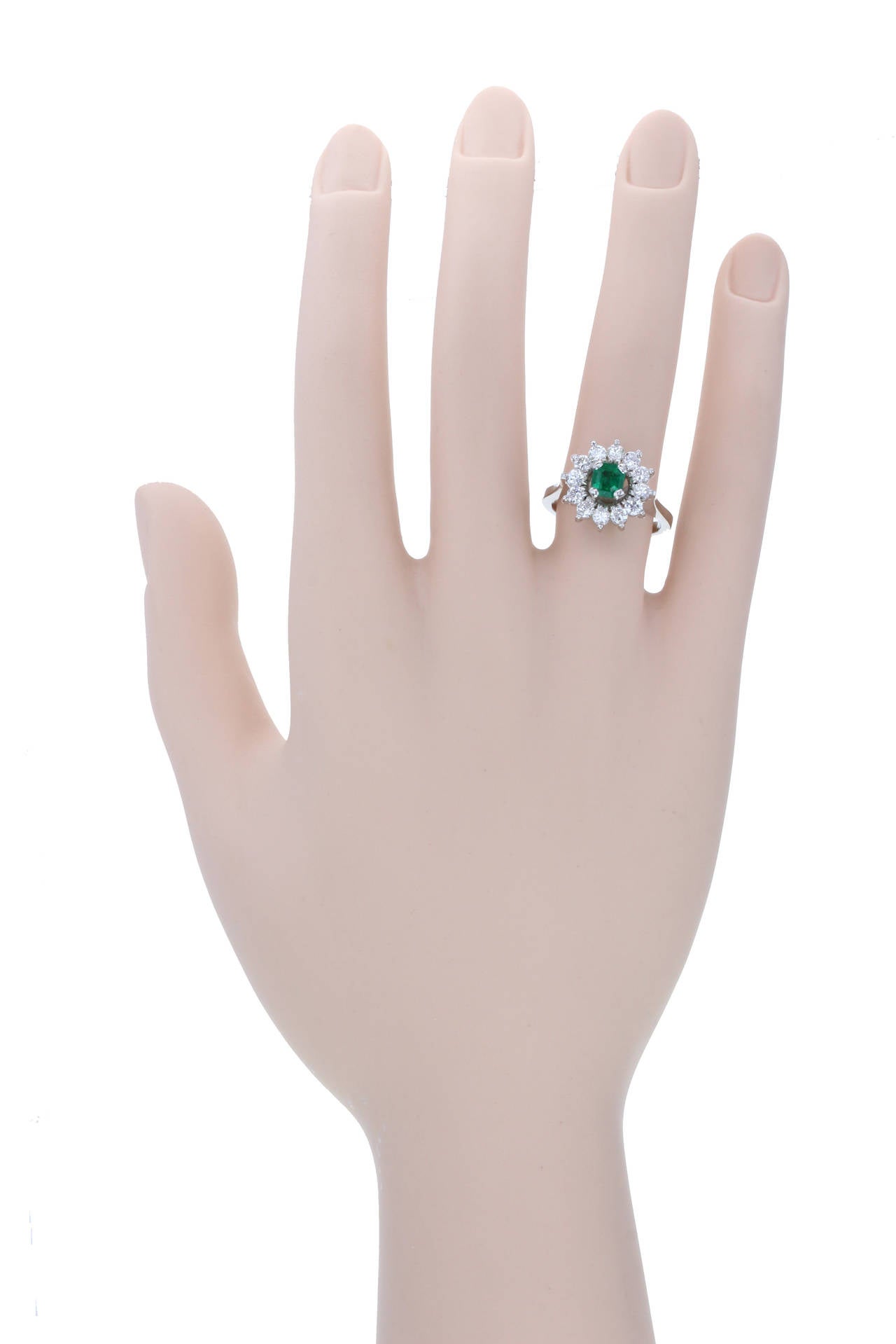 Women's Emerald Diamond Cluster Ring