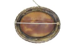 Gold Greek Aurora Goddess of Dawn Cameo Brooch