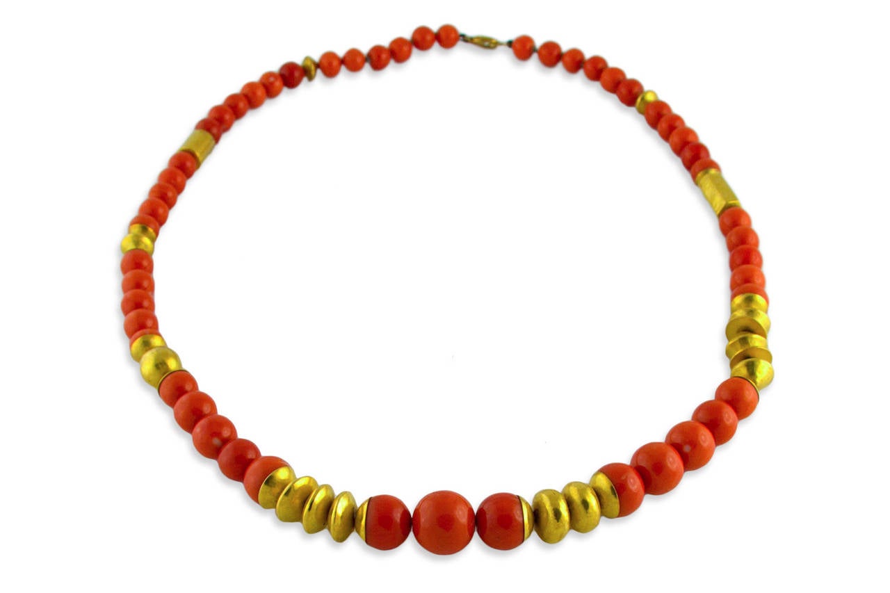 Fine coral gold necklace