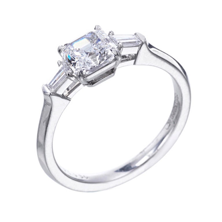 Daniel K. 1.06 Carat Square Diamond Platinum  Ring For Sale
