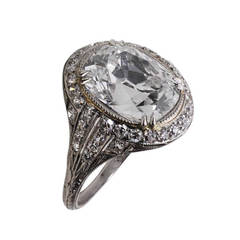 J.E. Caldwell Art Deco Diamond Platinum Ring