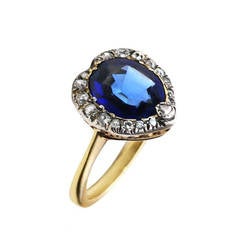 Edwardian Sapphire Diamond Gold Ring