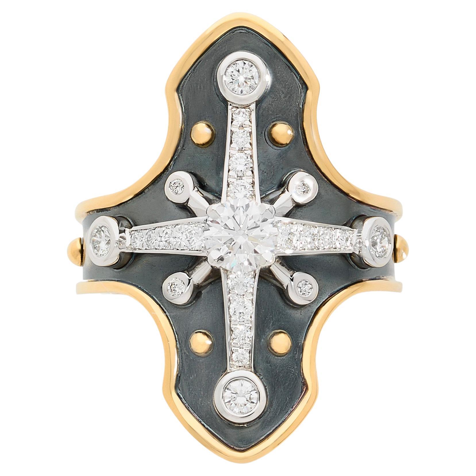Heaume-Ring aus 18 Karat Gold mit Diamanten von Elie Top