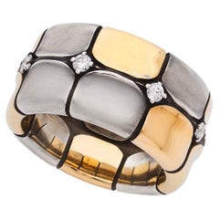 Diamond Dorsal Bandeau Ring in 18k Yellow & Rose Gold by Elie Top