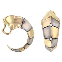 Diamonds Dorsal Clip-on Earrings in 18k Yellow & Rose Gold by Elie Top